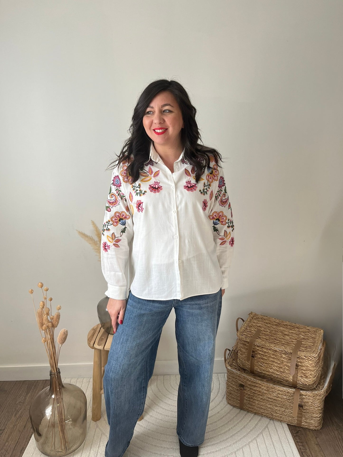 Chemise à fleurs "Cléo"