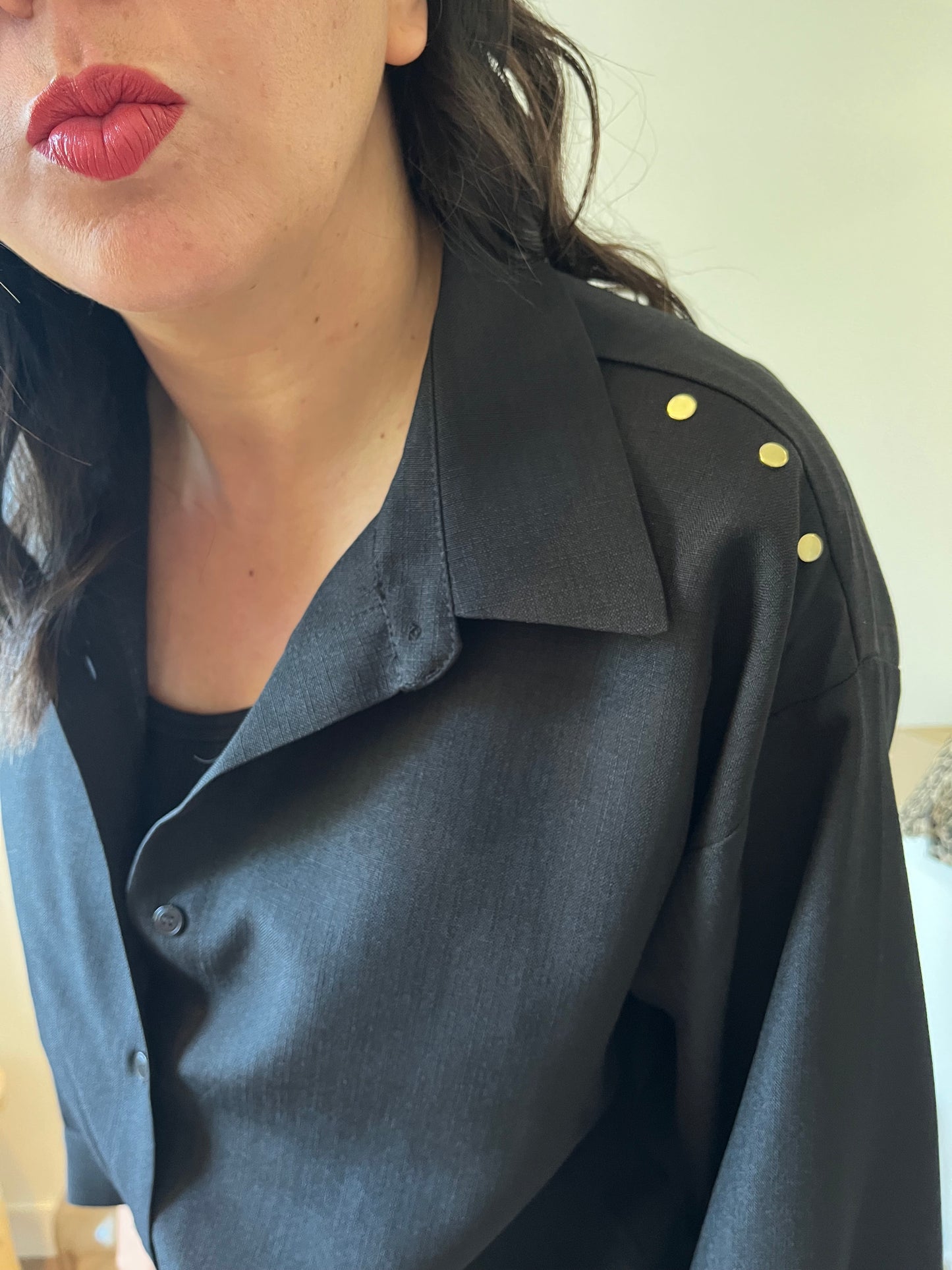 Chemise "Alice" détail clous noir