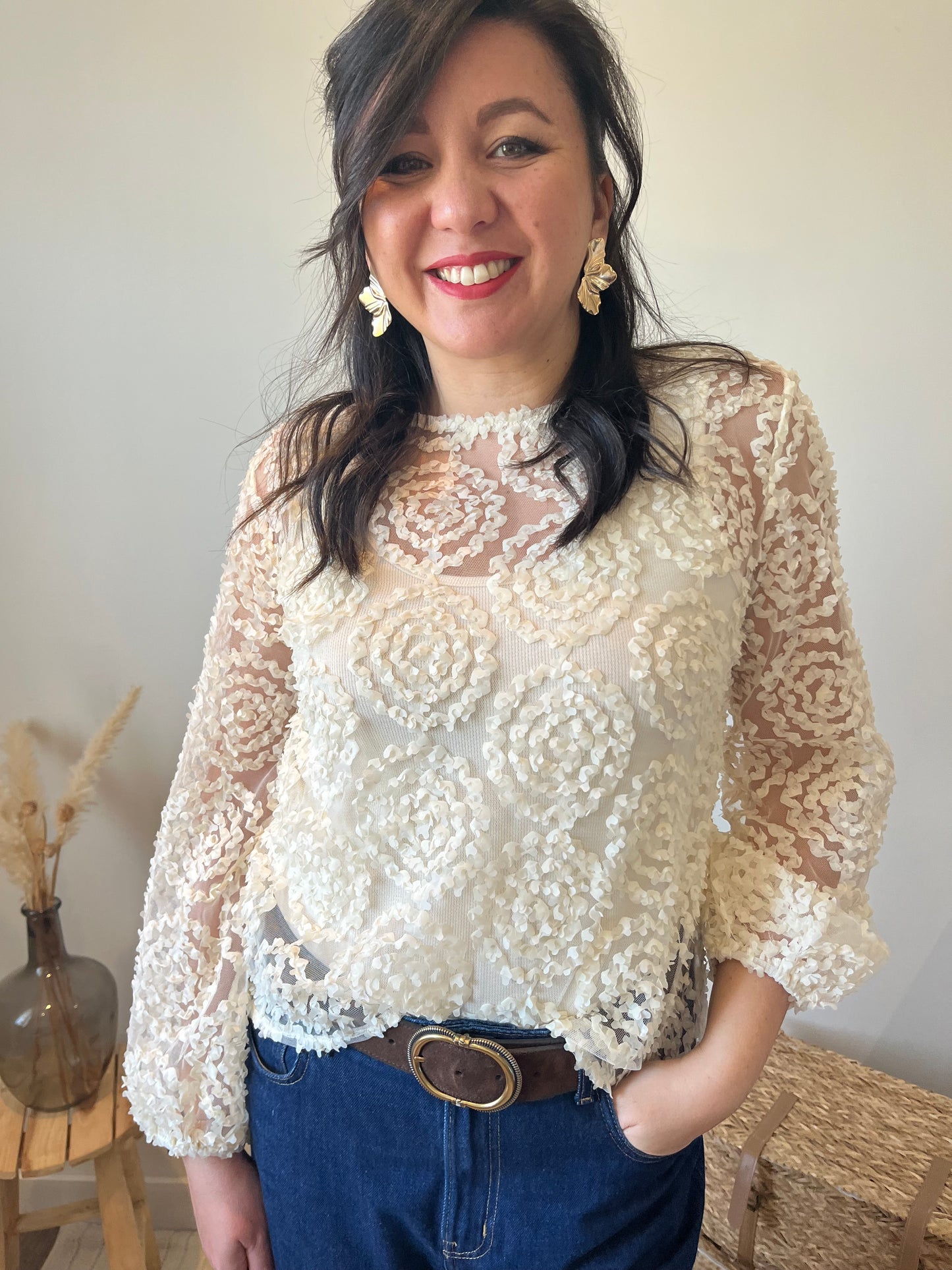 Blouse "Elara" blanche