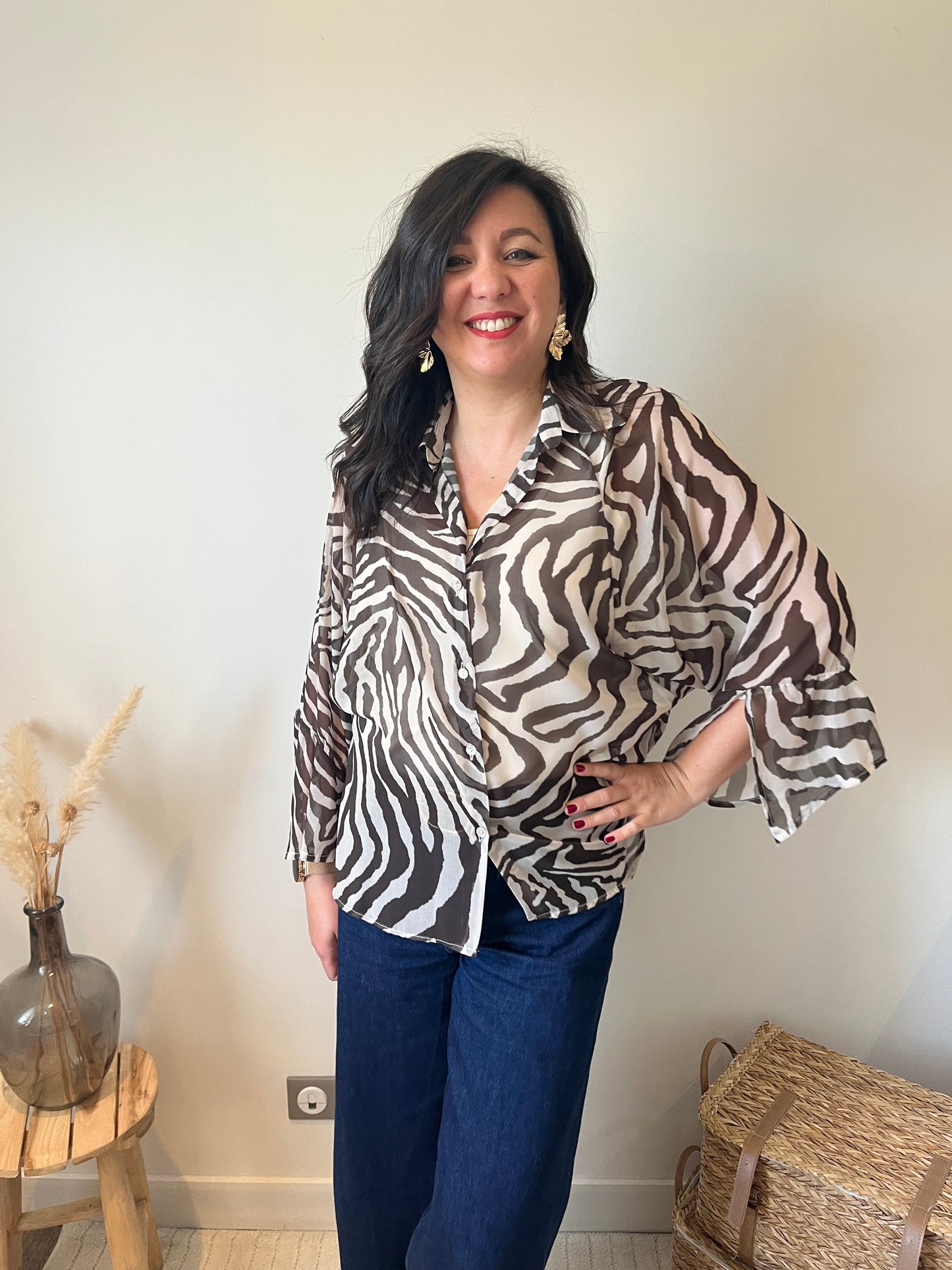 Chemise fluide zèbre "Thalya"