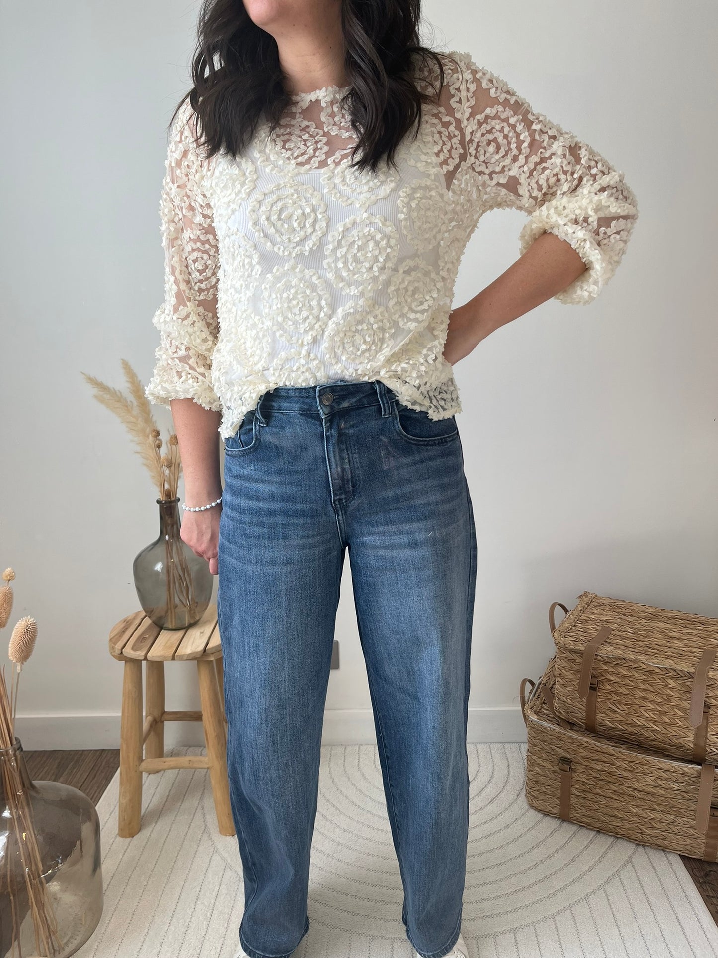 Jean enduit balloon fit "Cléa"