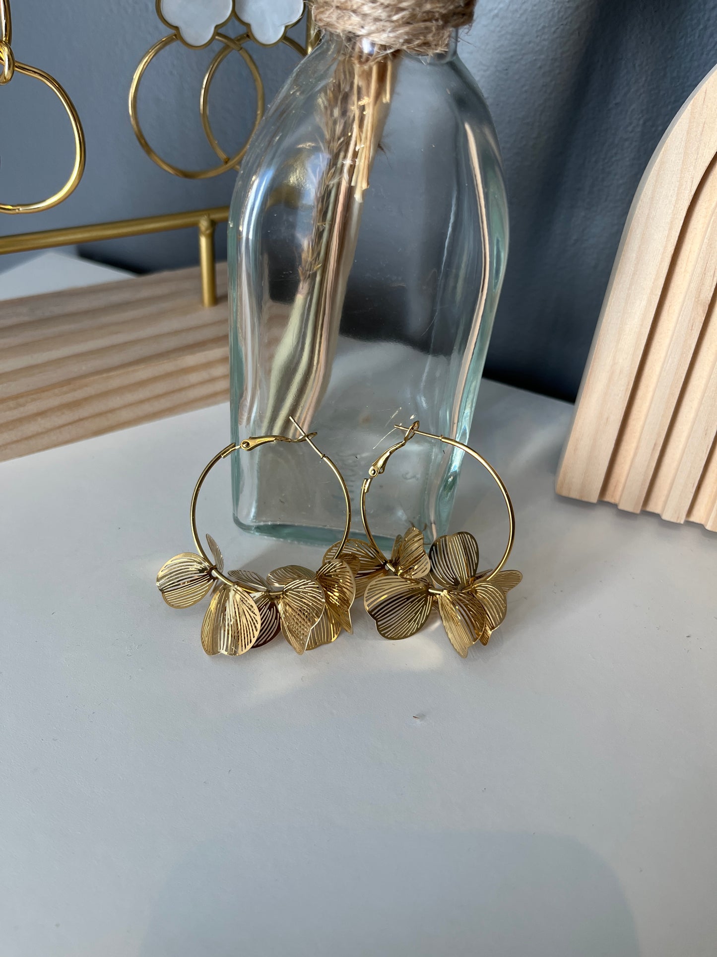 Boucles d'oreilles créoles pétales