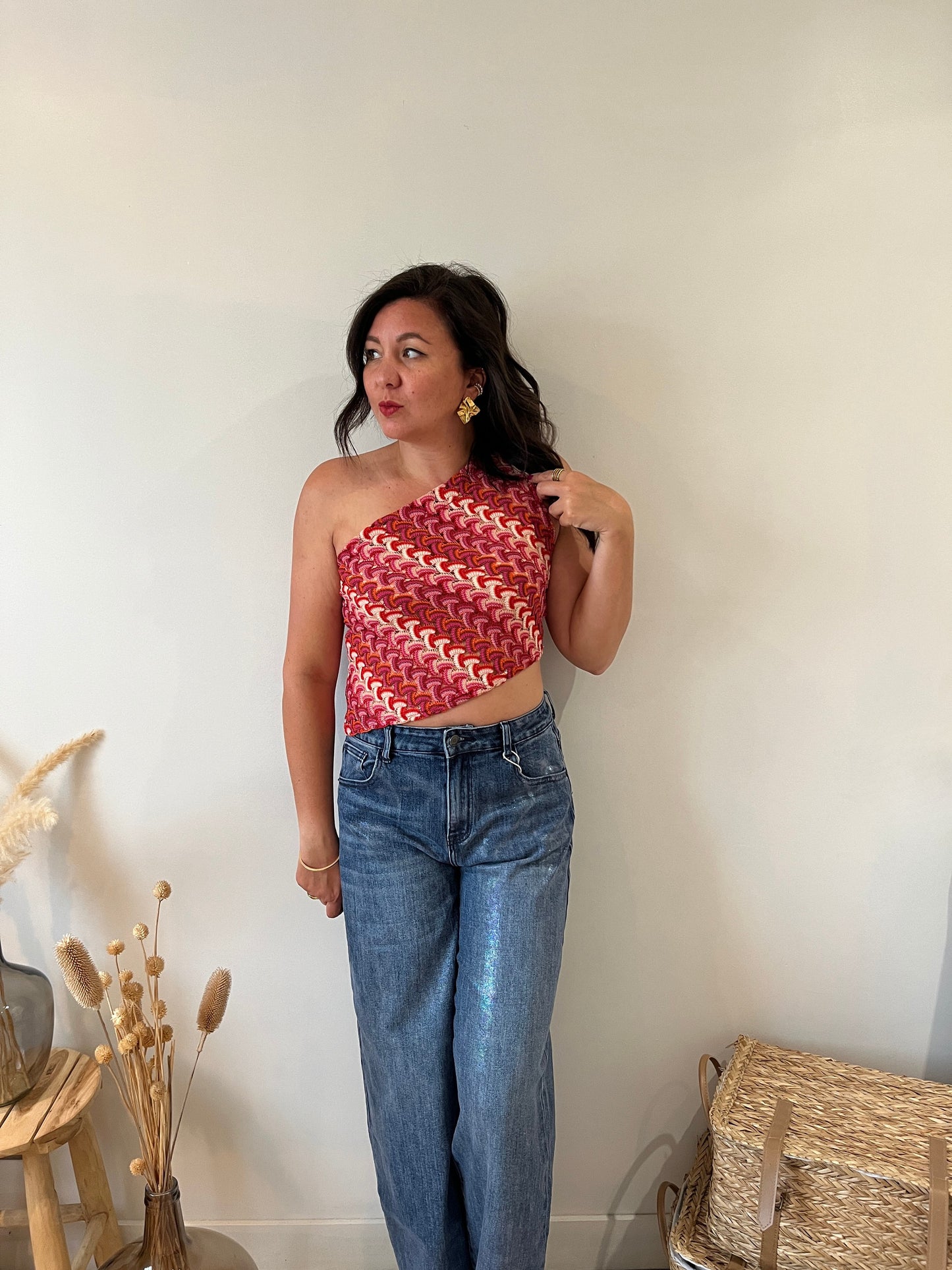 Top crochet une seule manche "Farah"