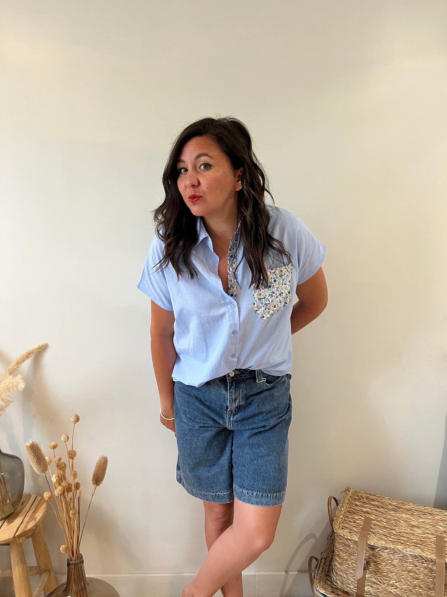 Chemise bleu "Flora"
