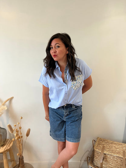 Chemise bleu "Flora"