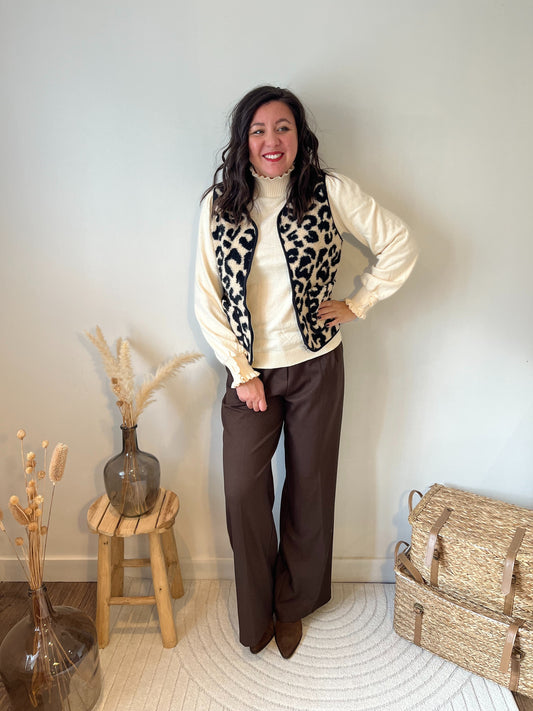 Gilet sans manche "Beryl" léopard
