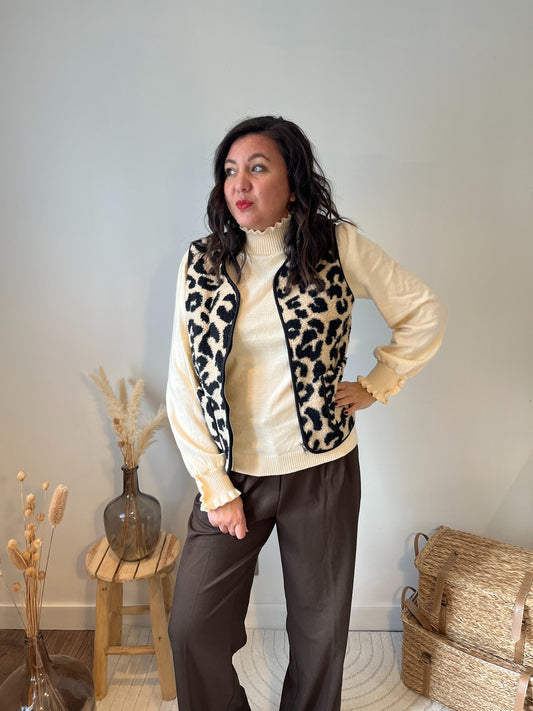 Gilet sans manche "Beryl" léopard
