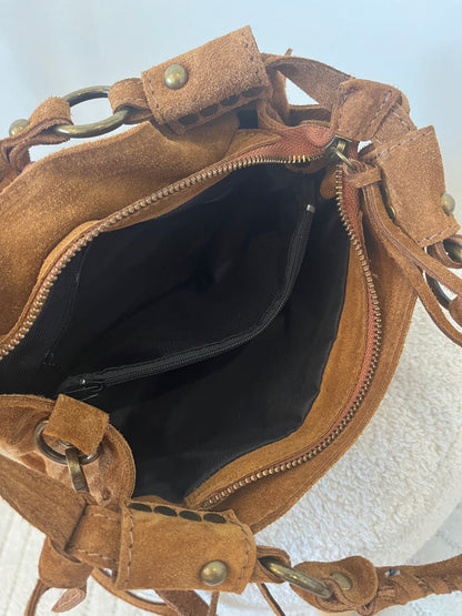 Sac camel en cuir