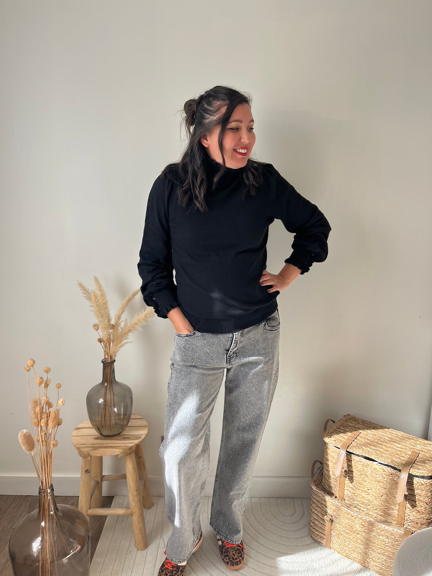 Col roulé "Amy" Noir