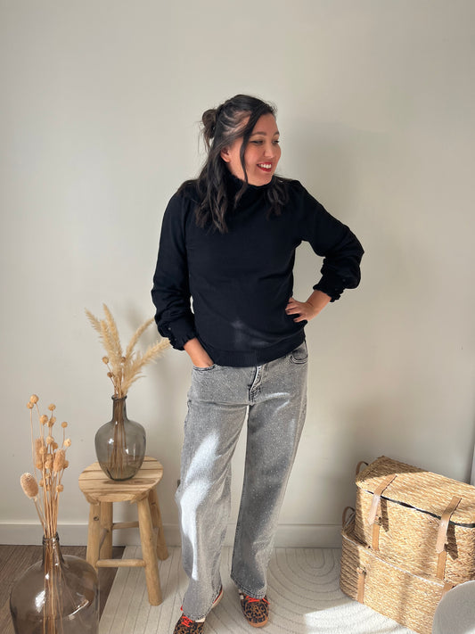 Col roulé "Amy" Noir