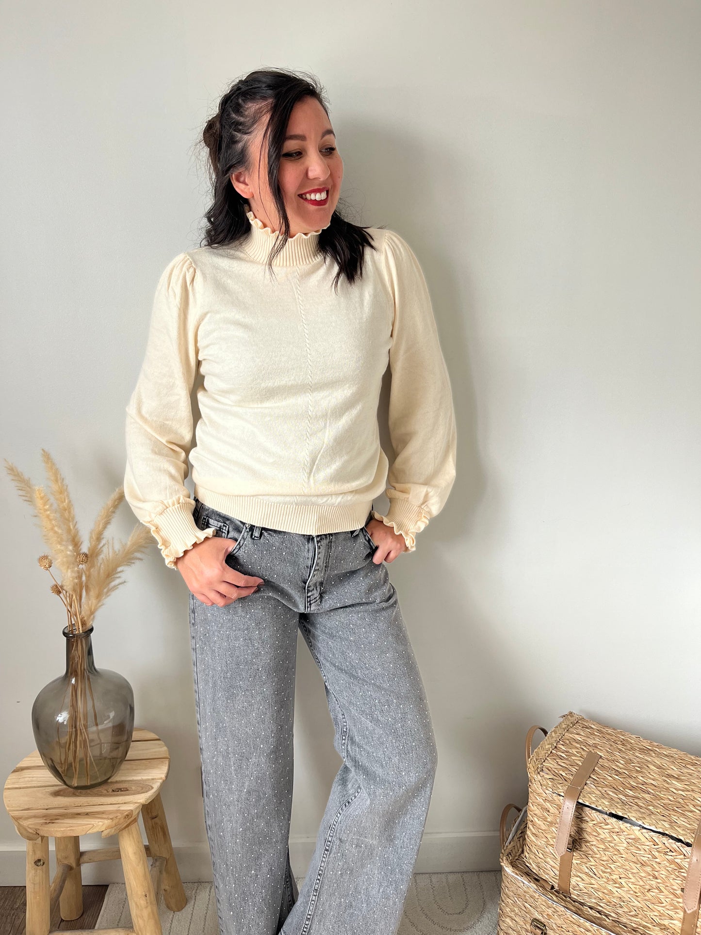 Col roulé "Amy" crème