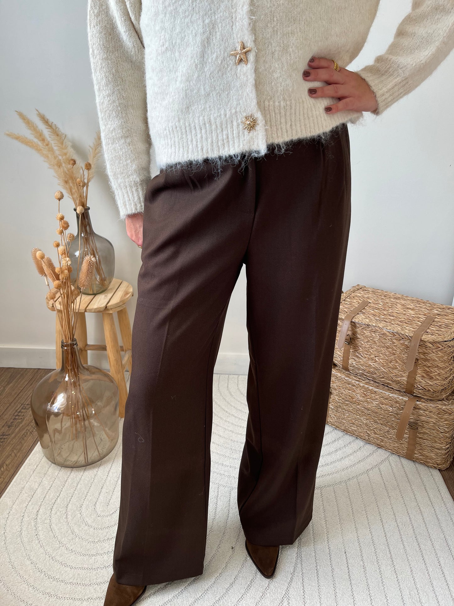 Pantalon de tailleur marron "Béa"