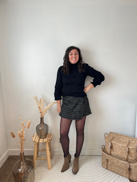 Jupe Short tweed Noire "Blake"