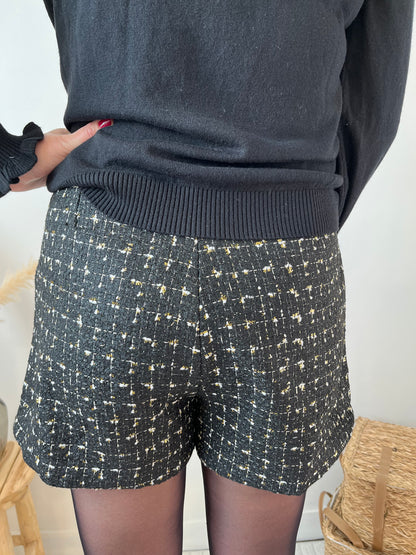 Jupe Short tweed Noire "Blake"