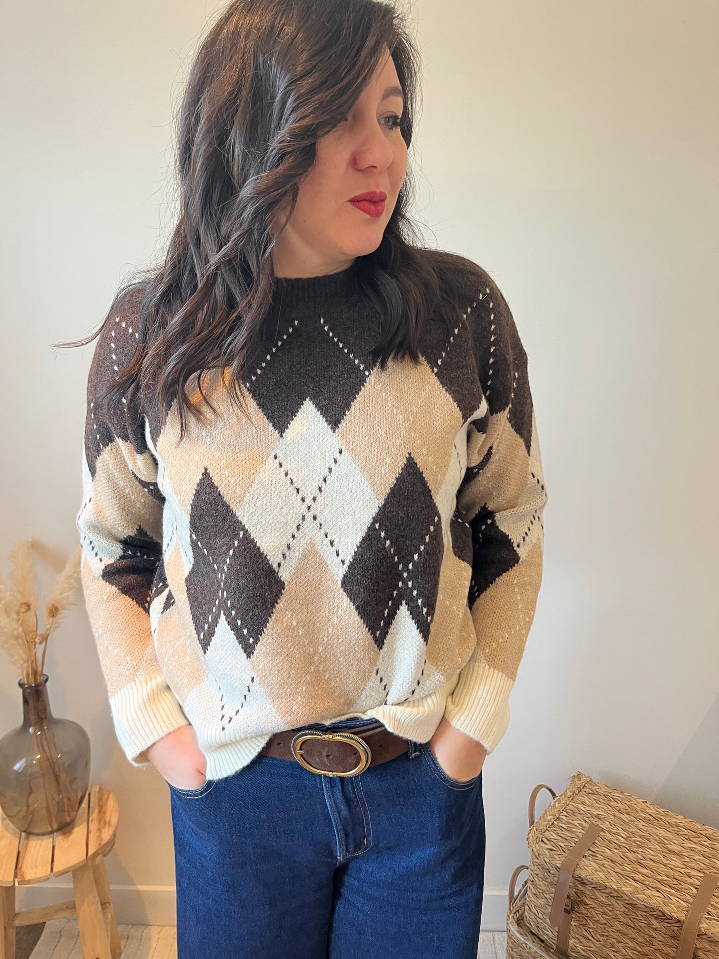 Pull motif losanges "Vega"
