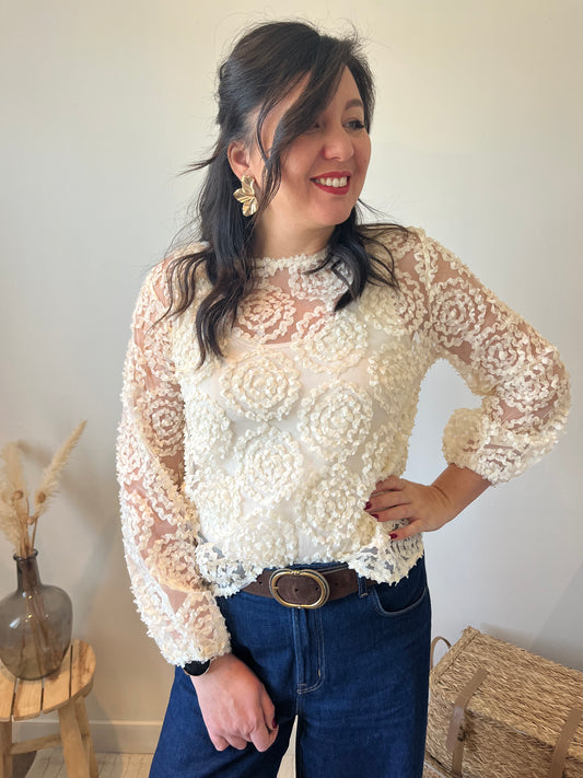 Blouse "Elara" blanche