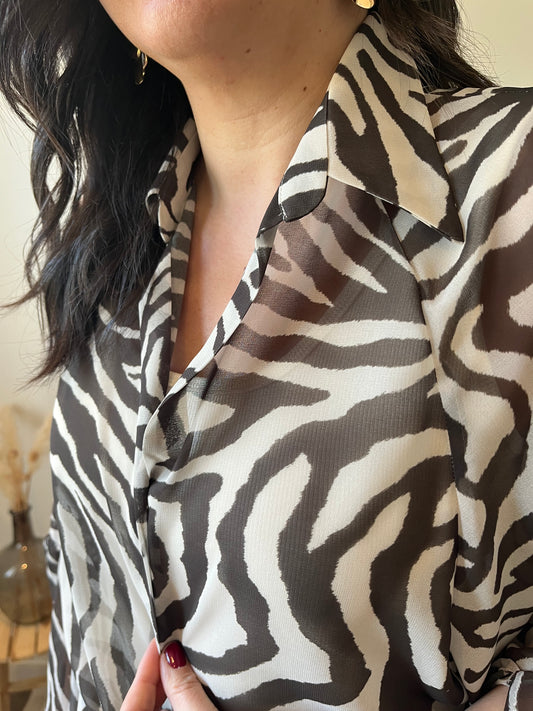 Chemise fluide zèbre "Thalya"