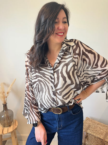 Chemise fluide zèbre "Thalya"