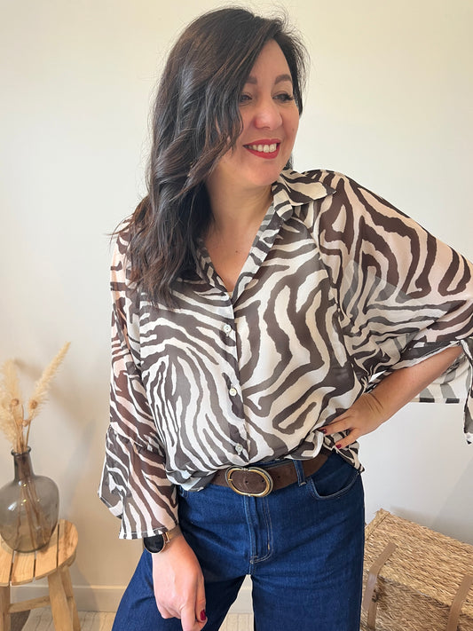 Chemise fluide zèbre "Thalya"