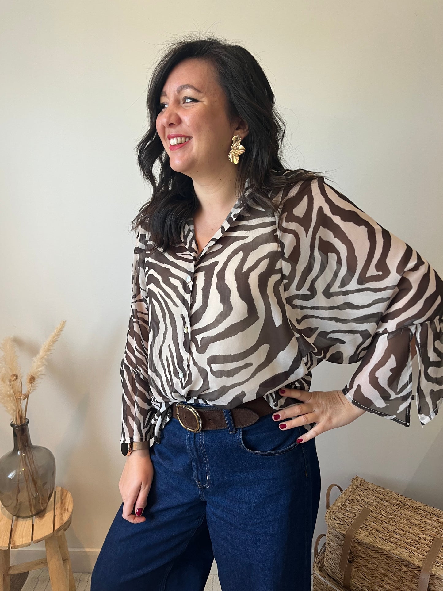 Chemise fluide zèbre "Thalya"
