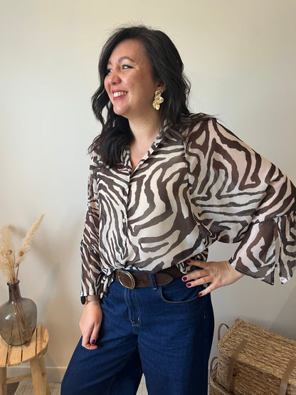 Chemise fluide zèbre "Thalya"