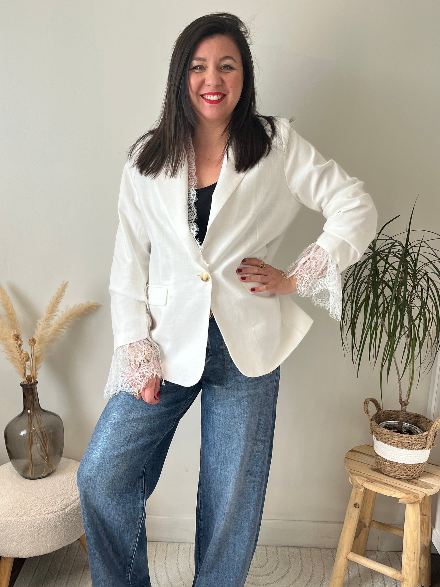 Blazer détail dentelle "Daphnée"