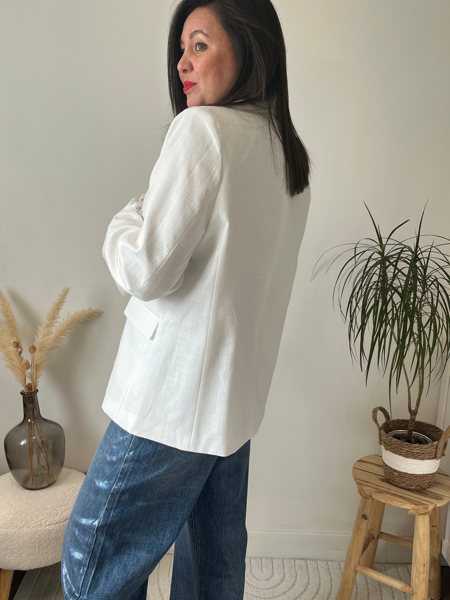 Blazer détail dentelle "Daphnée"