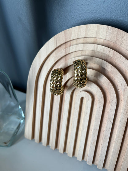 Boucles d'oreilles créole motifs coeurs