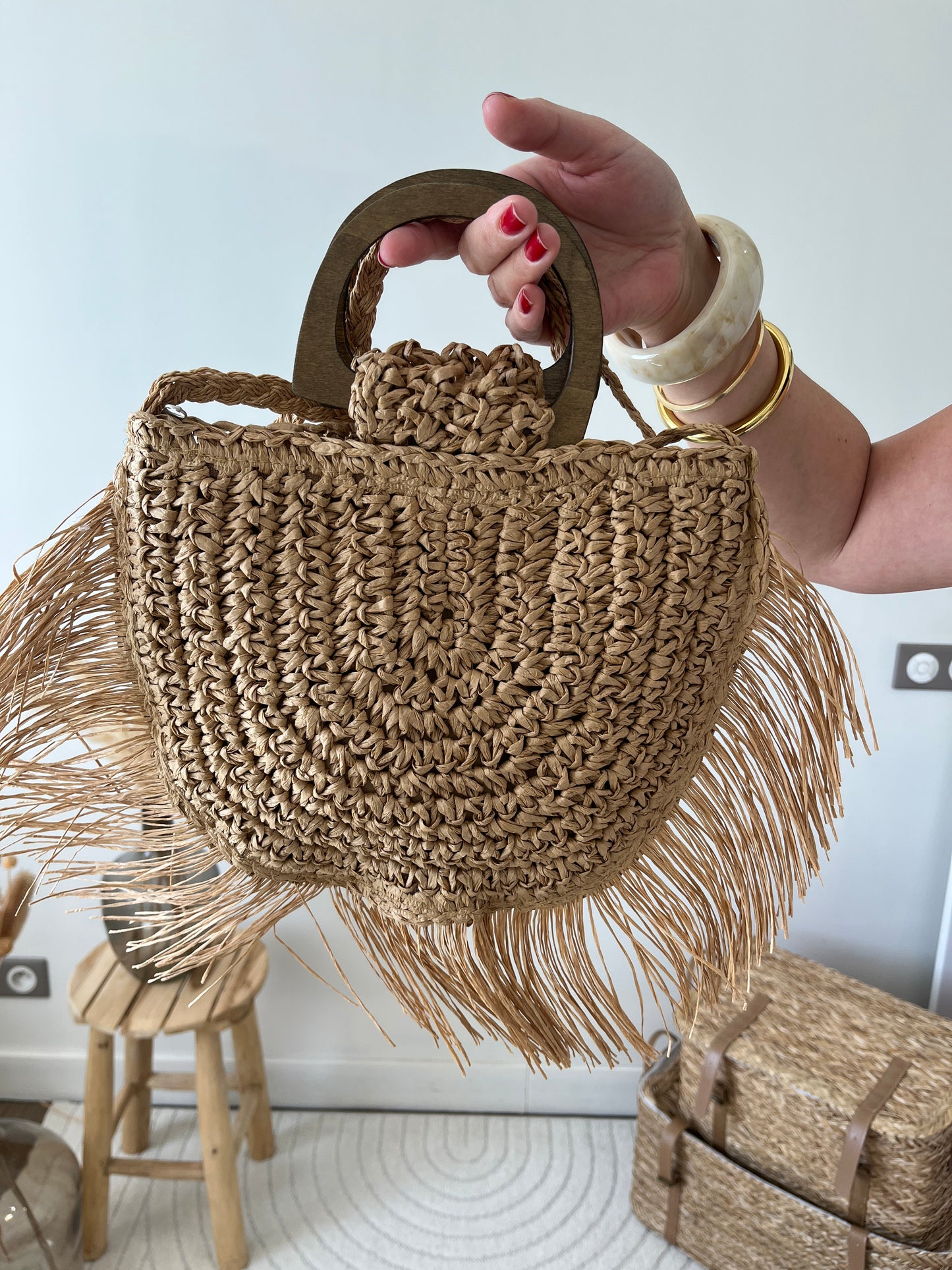 Sac à bandoulière en paille
