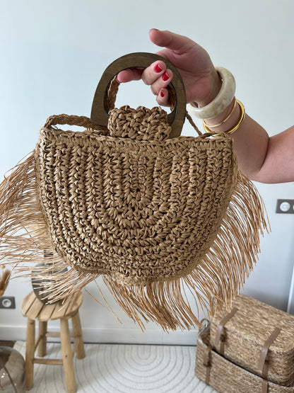 Sac à bandoulière en paille