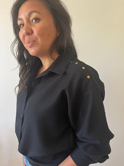 Chemise "Alice" détail clous noir