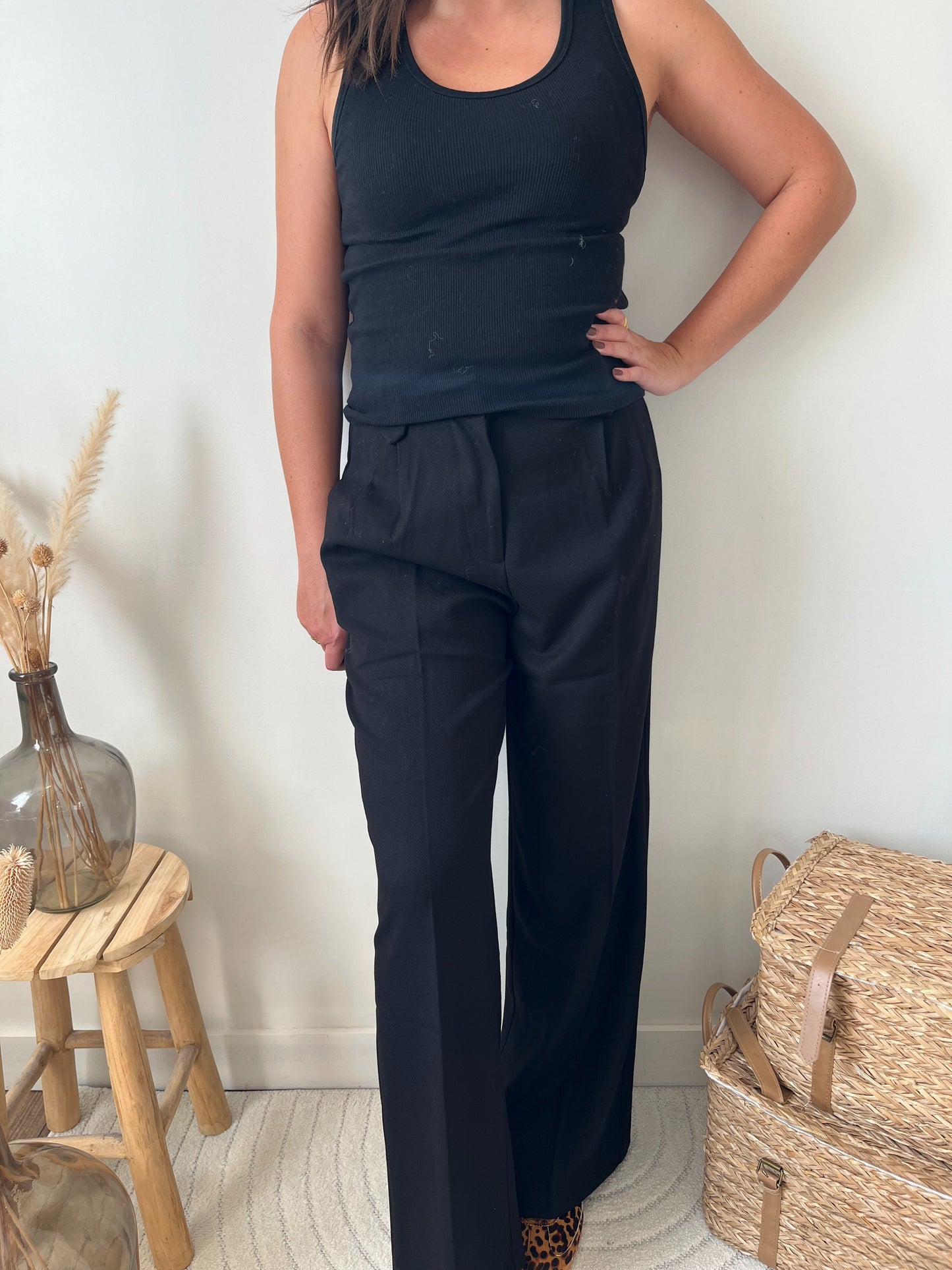 Pantalon de tailleur noir "Béa"
