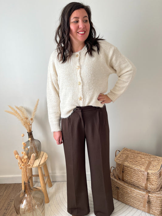 Pantalon de tailleur marron "Béa"