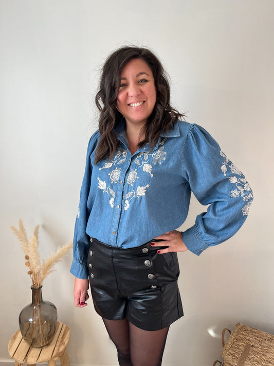 Short en simili cuir "Betti"