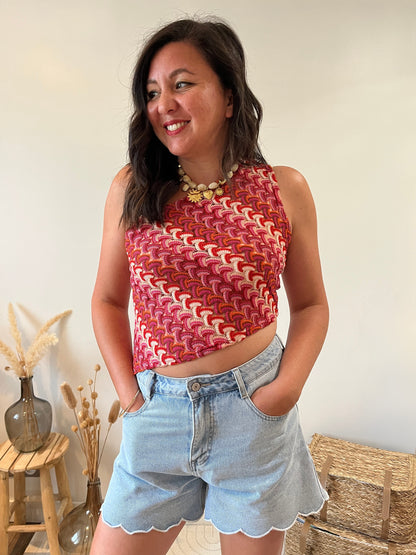 Top crochet une seule manche "Farah"