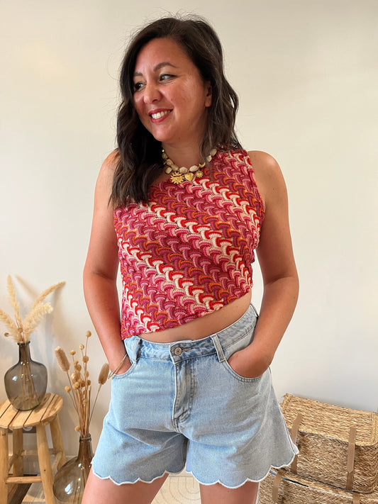 Top crochet une seule manche "Farah"