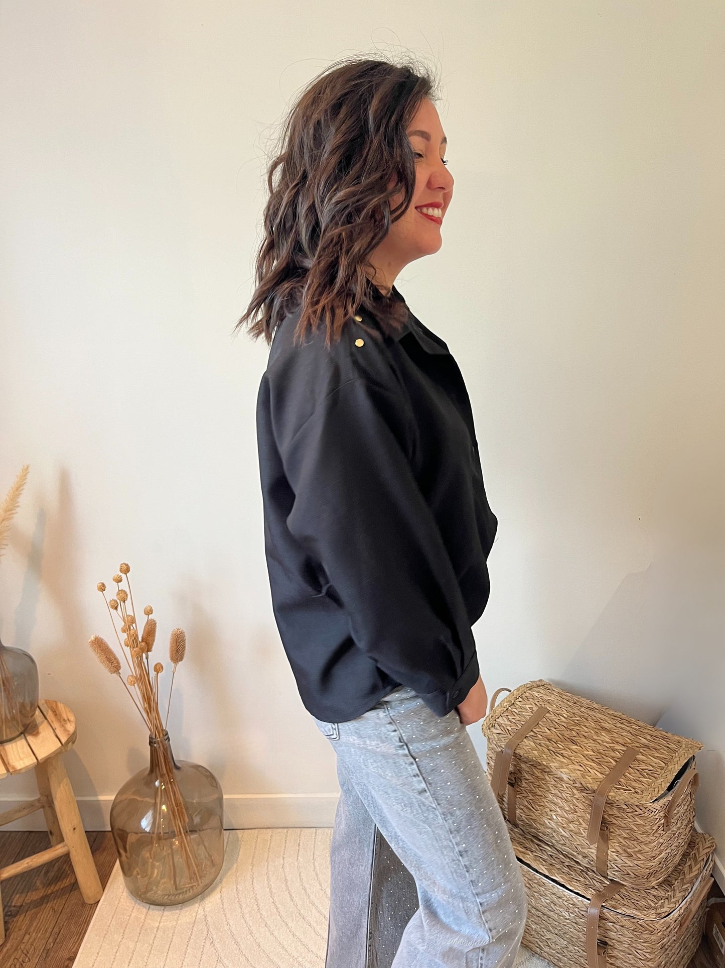 Chemise "Alice" détail clous noir